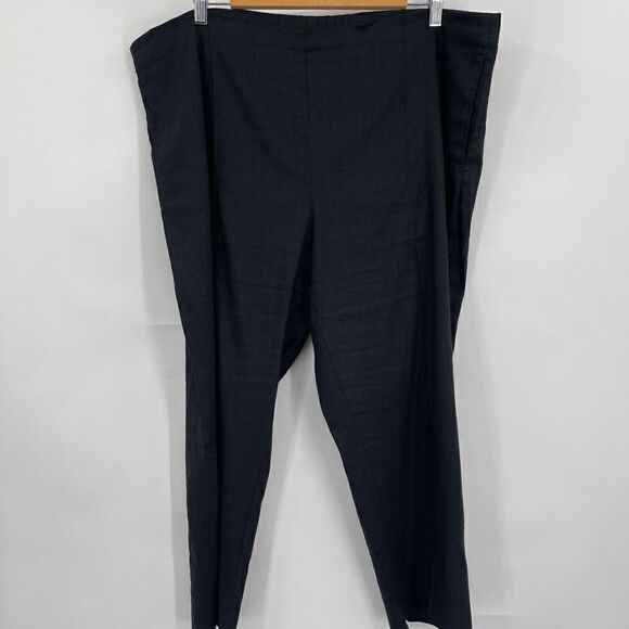 J.Jill Black Linen Stretch Pull-On Elastic Waist Pants Size XL - Picture 1 of 6